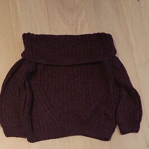 Women's Burguhdy Over The Shoulder Knit Sweater